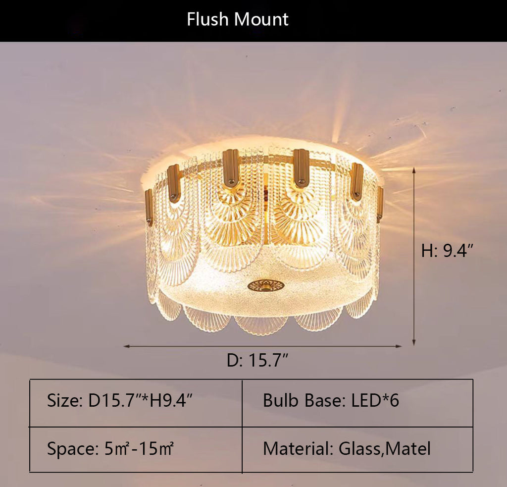 Nordic Light Luxury Patterned Glass Pendant Chandelier Suit for Living/Dining Room/Bedroom