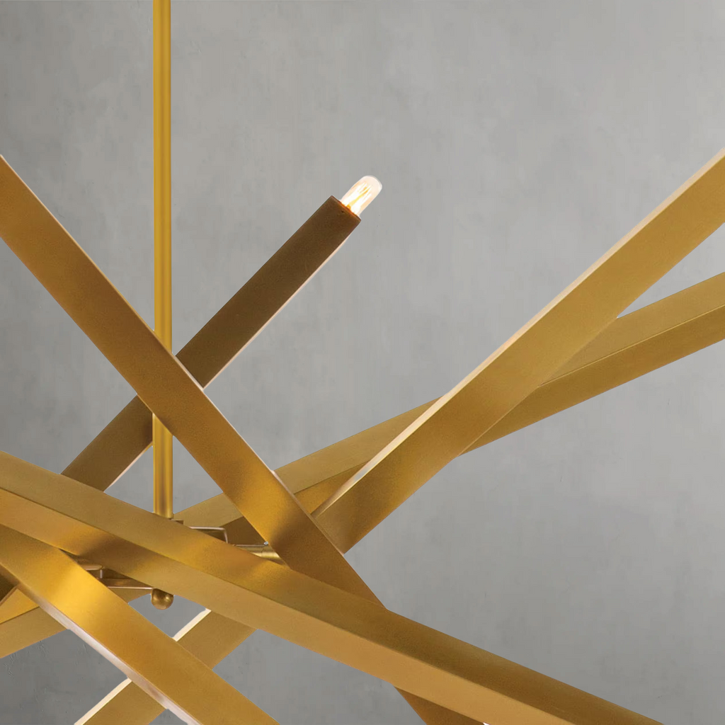 Riviko Kinetic Brass 12-Light Chandelier - Background Shot