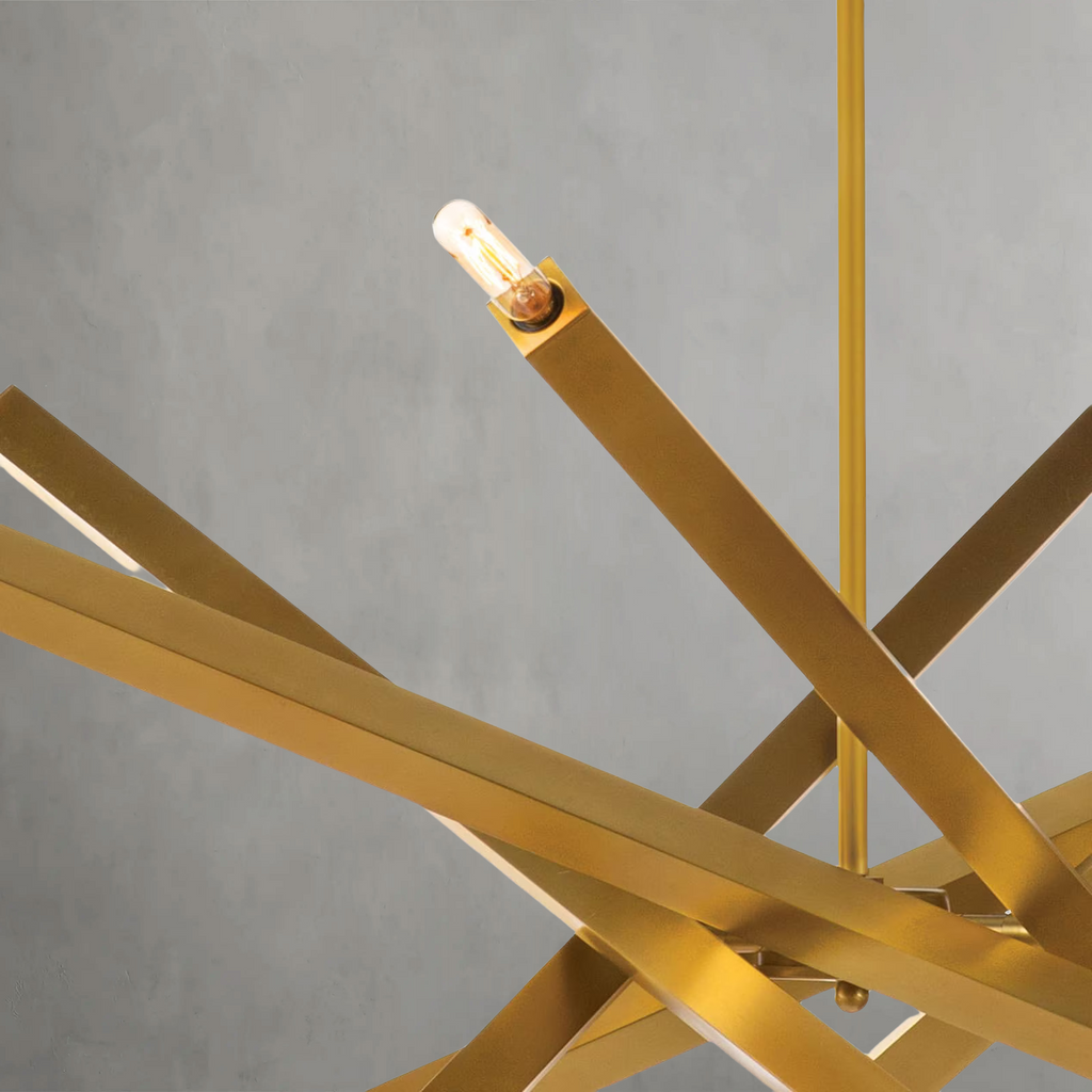 Riviko Kinetic Brass 12-Light Chandelier - Background Shot