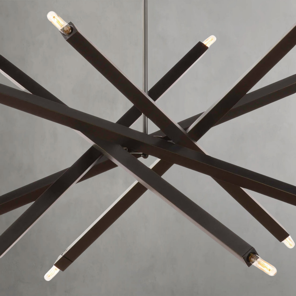 Riviko Kinetic Brass 12-Light Chandelier - Background Shot