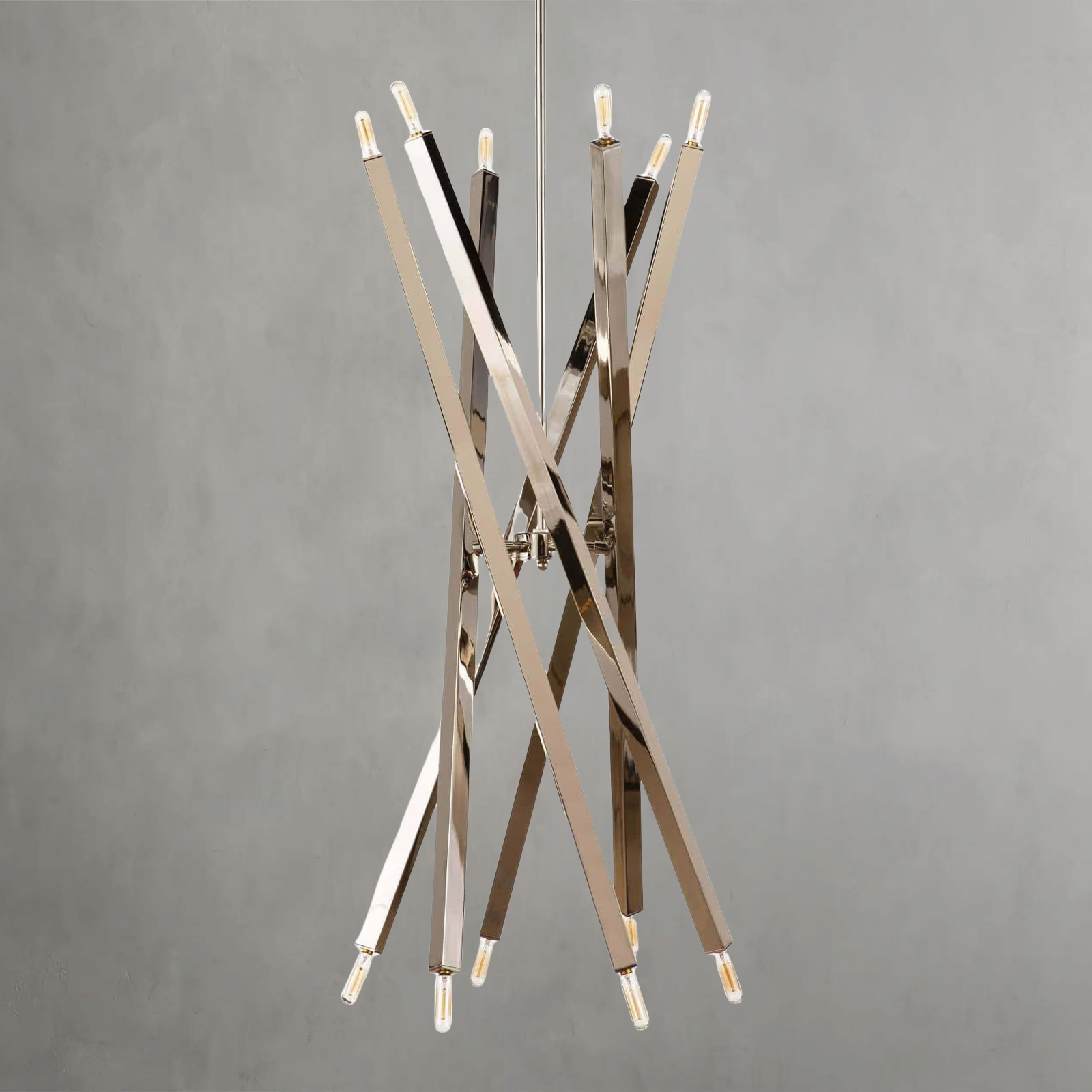 Riviko Kinetic Brass 12-Light Chandelier - Background Shot