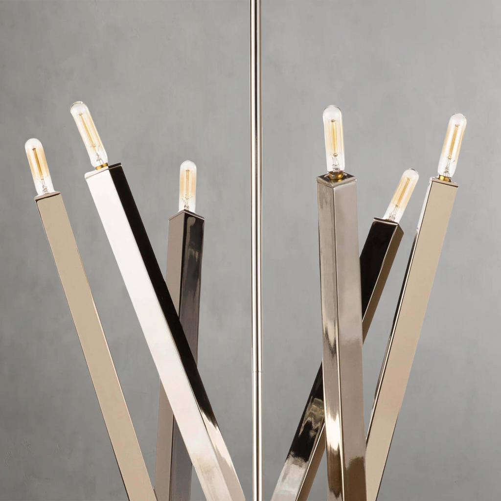 Riviko Kinetic Brass 12-Light Chandelier - Background Shot