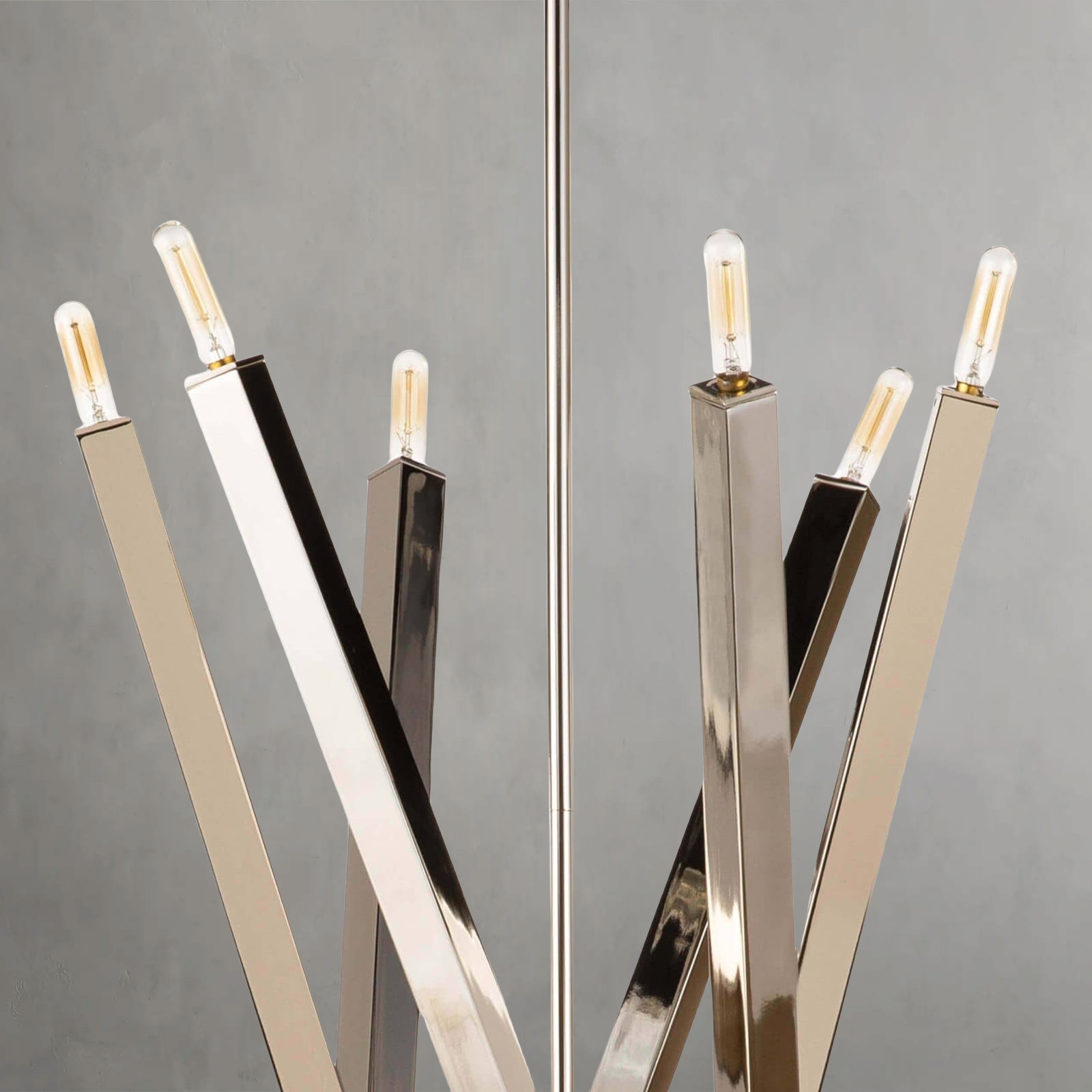 Riviko Kinetic Brass 12-Light Chandelier - Background Shot