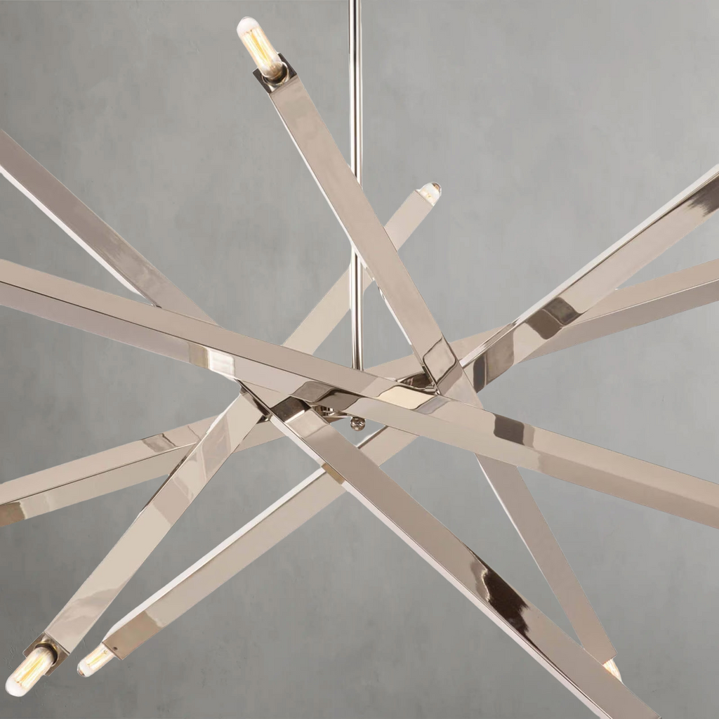 Riviko Kinetic Brass 12-Light Chandelier - Background Shot