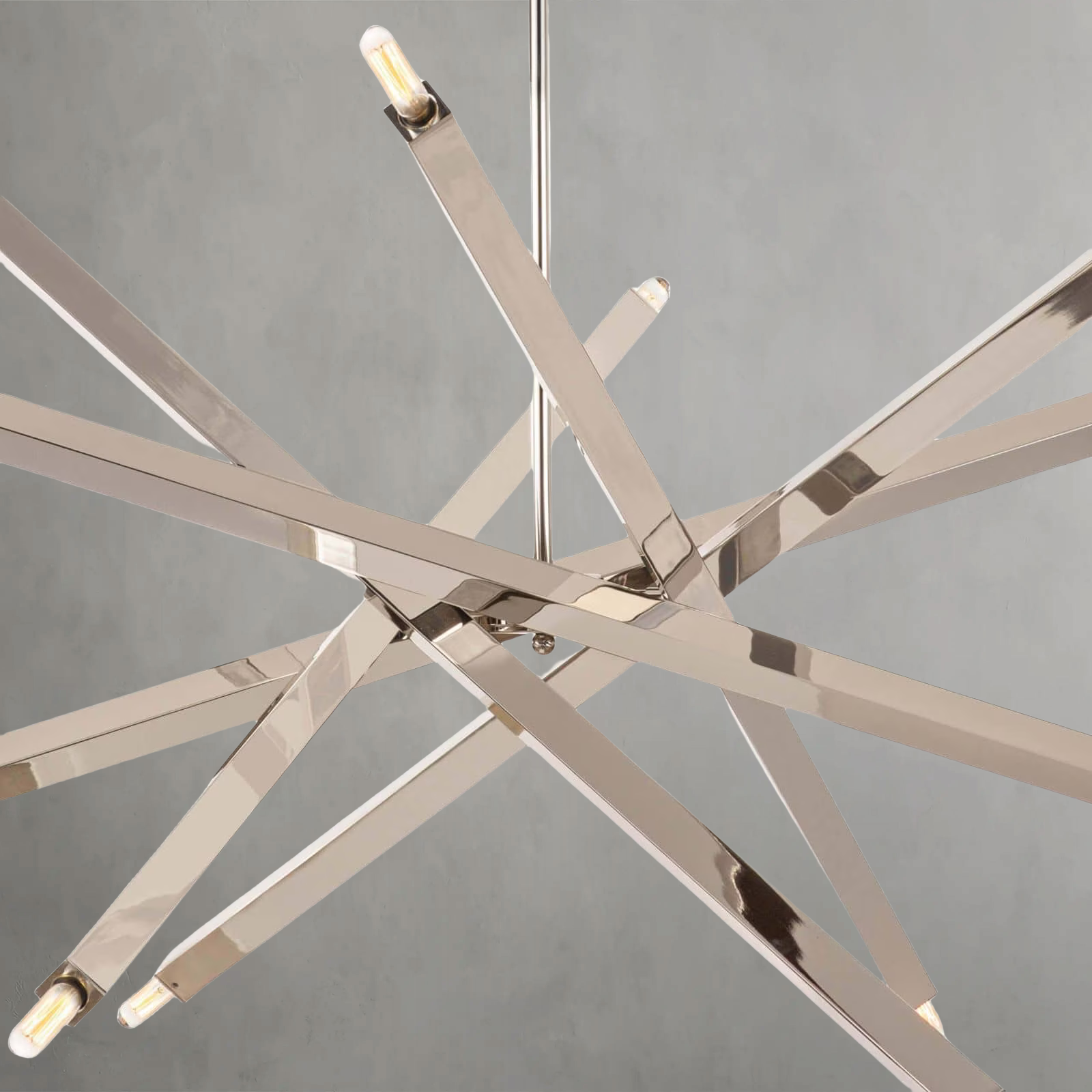Riviko Kinetic Brass 12-Light Chandelier - Background Shot