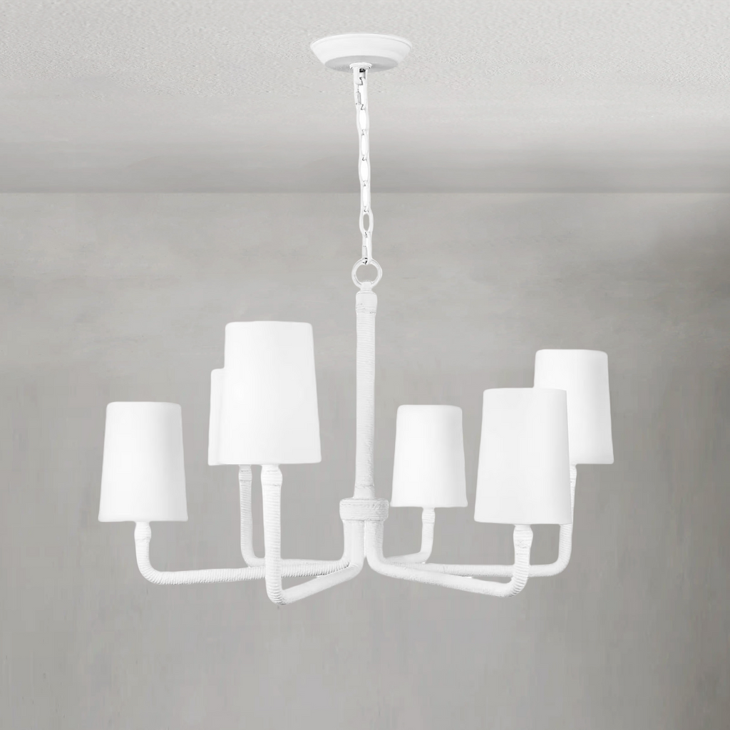 Riviko Coastal Breeze Jute Rope Chandelier - Background Shot