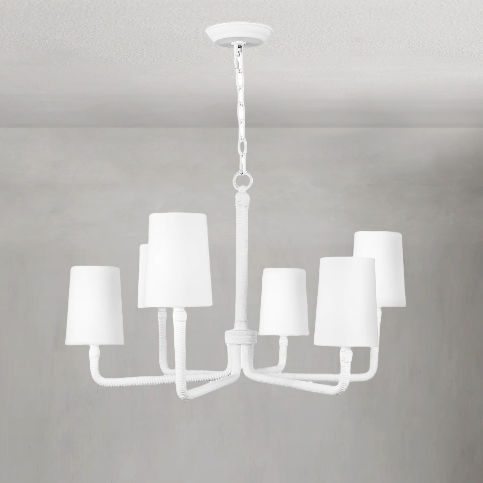 Riviko Coastal Breeze Jute Rope Chandelier - Background Shot