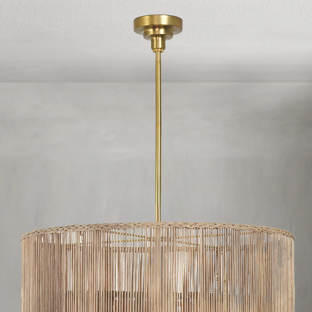 Riviko Veridian Bloom Natural Rattan Chandelier - Background Shot