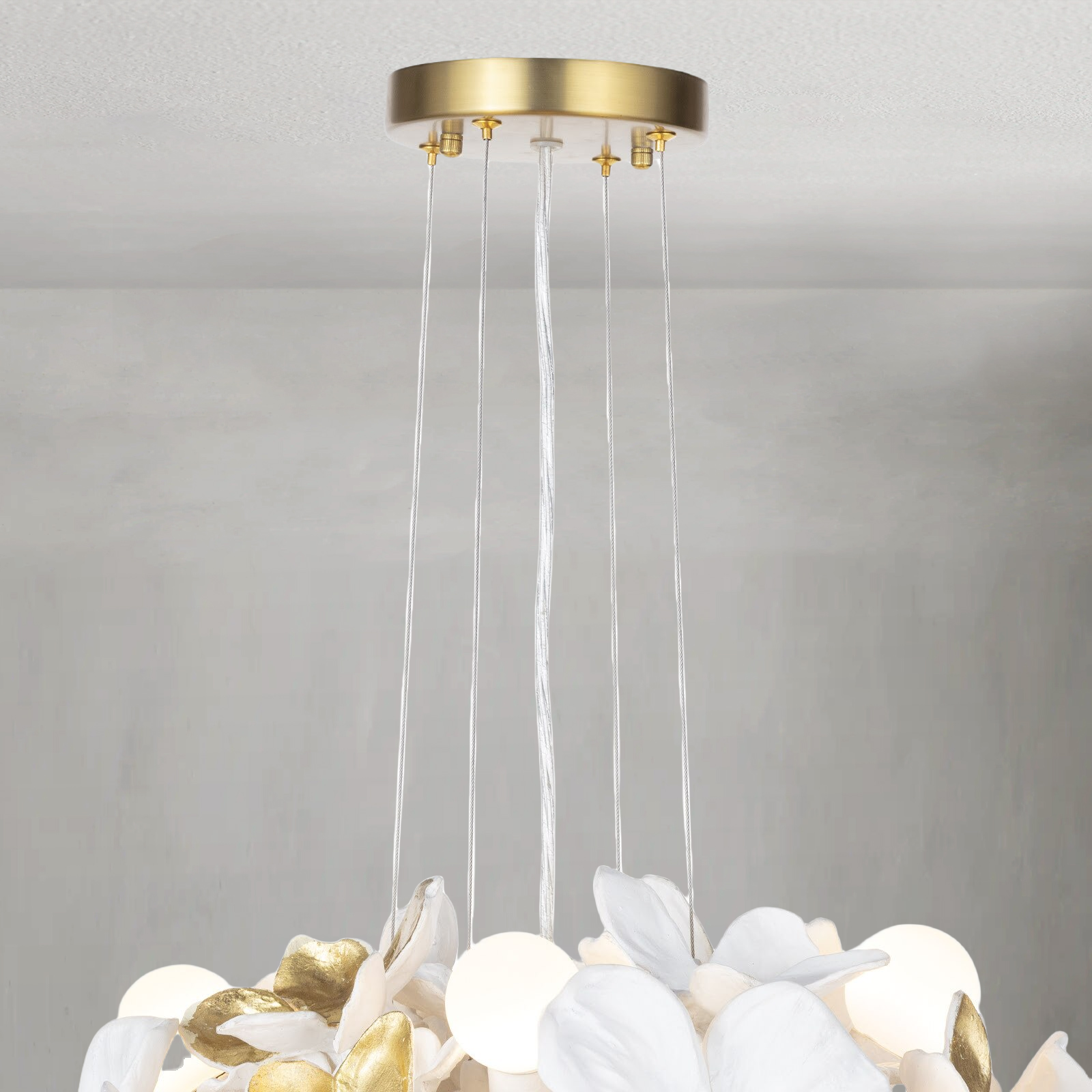 Riviko Floral Bloom Resin Chandelier - Background Shot