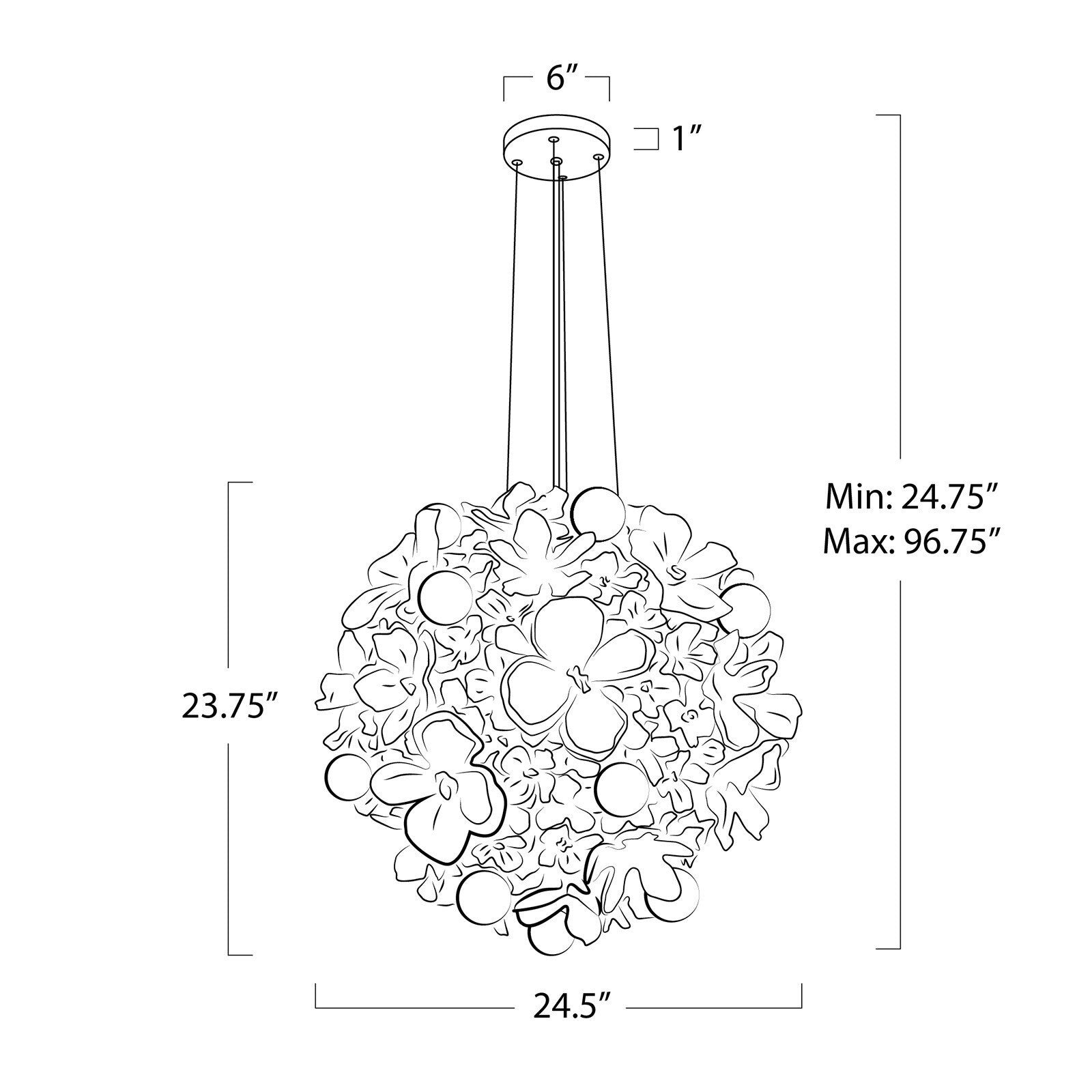 Riviko Floral Bloom Resin Chandelier - Background Shot