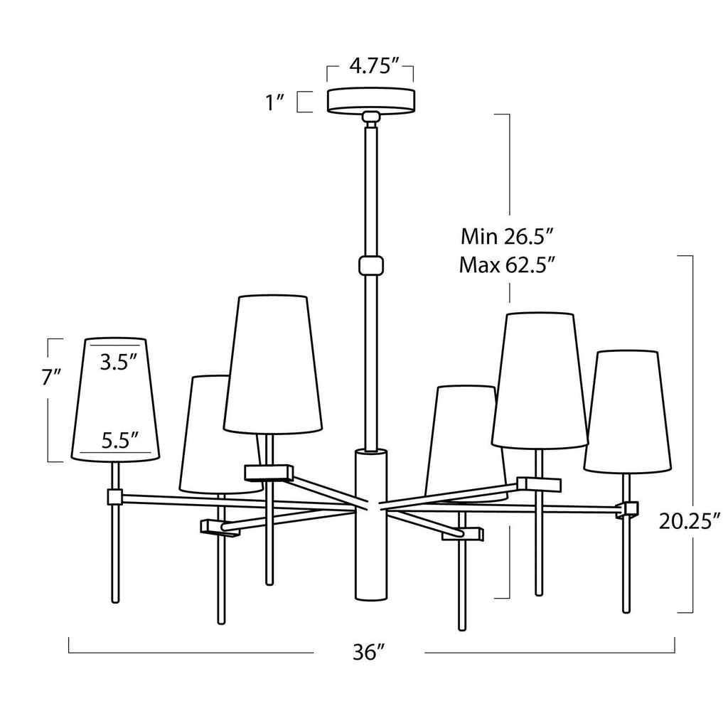 Riviko Veridian Grand 6-Light Chandelier - Background Shot