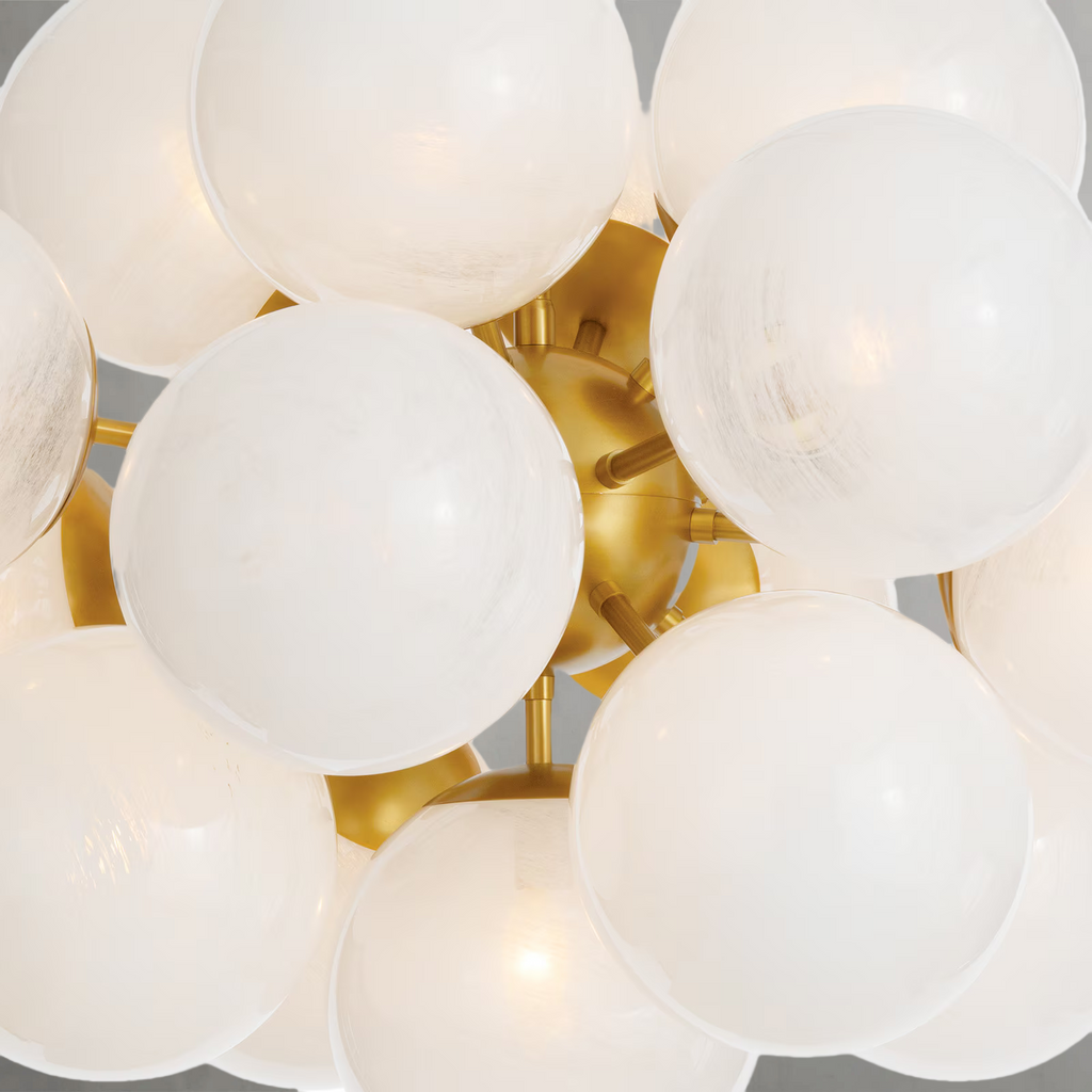Riviko AuraSphere Brass Glass Chandelier - Background Shot