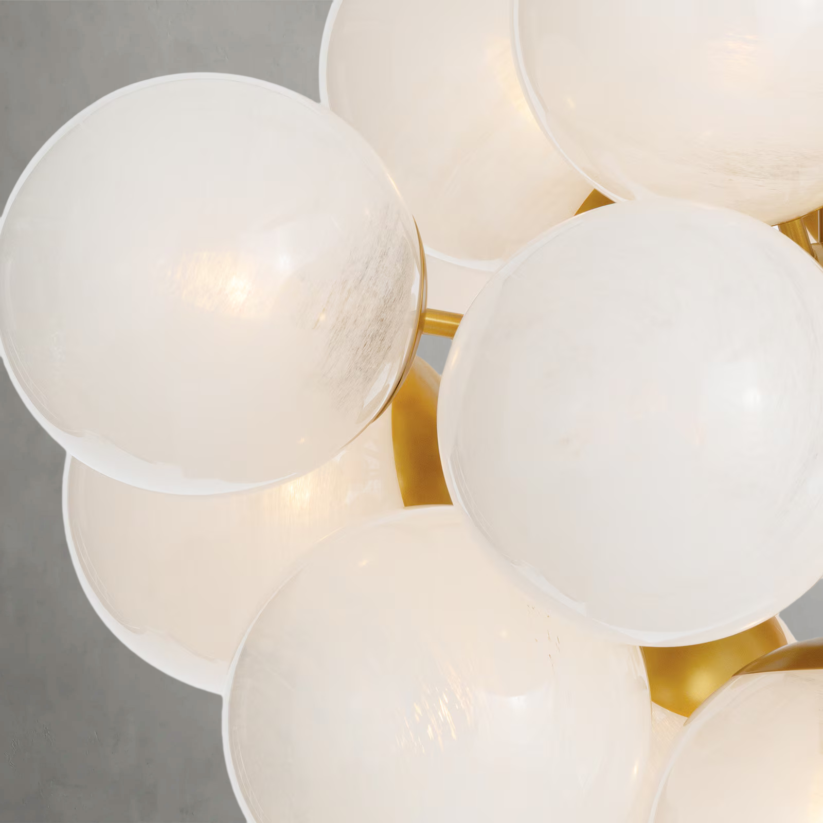 Riviko AuraSphere Brass Glass Chandelier - Background Shot
