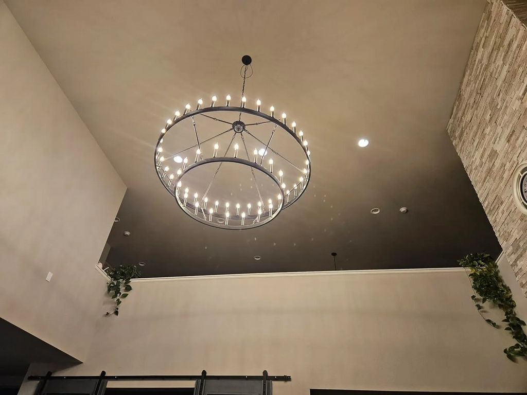 Celestine Vintage Filament Two-Tier Round Chandelier 38"