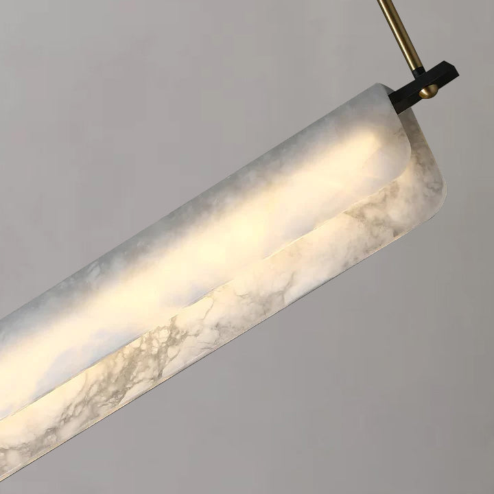 Modern Real Alabaster Chandelier, Linear Chandelier Over Dining Room Chandeliers Riviko