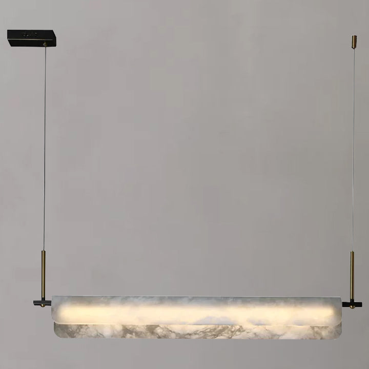 Modern Real Alabaster Chandelier, Linear Chandelier Over Dining Room Chandeliers Riviko