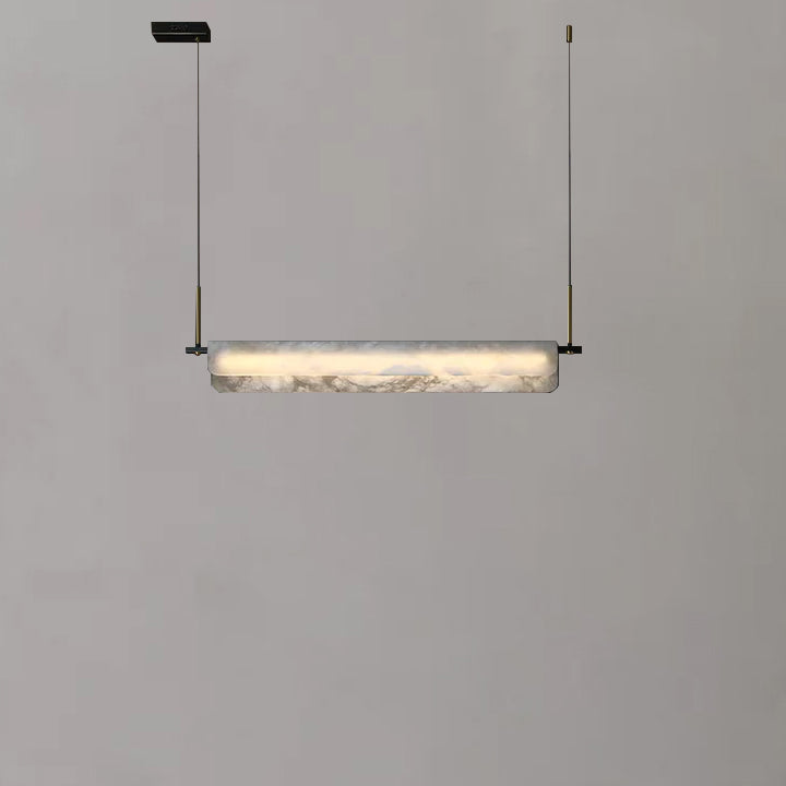 Modern Real Alabaster Chandelier, Linear Chandelier Over Dining Room Chandeliers Riviko