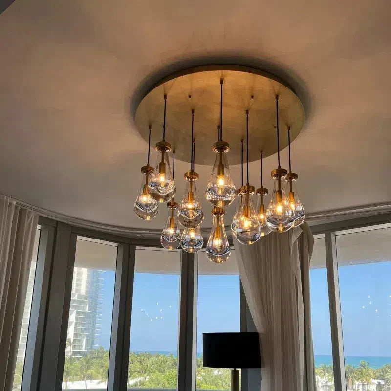 Soltaire Raindrop Round Chandelier 18"