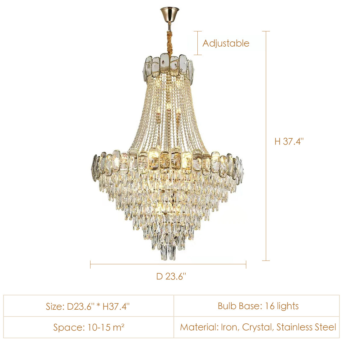 Riviko Grand Lumina K9 Crystal Round Chandelier - Background Shot