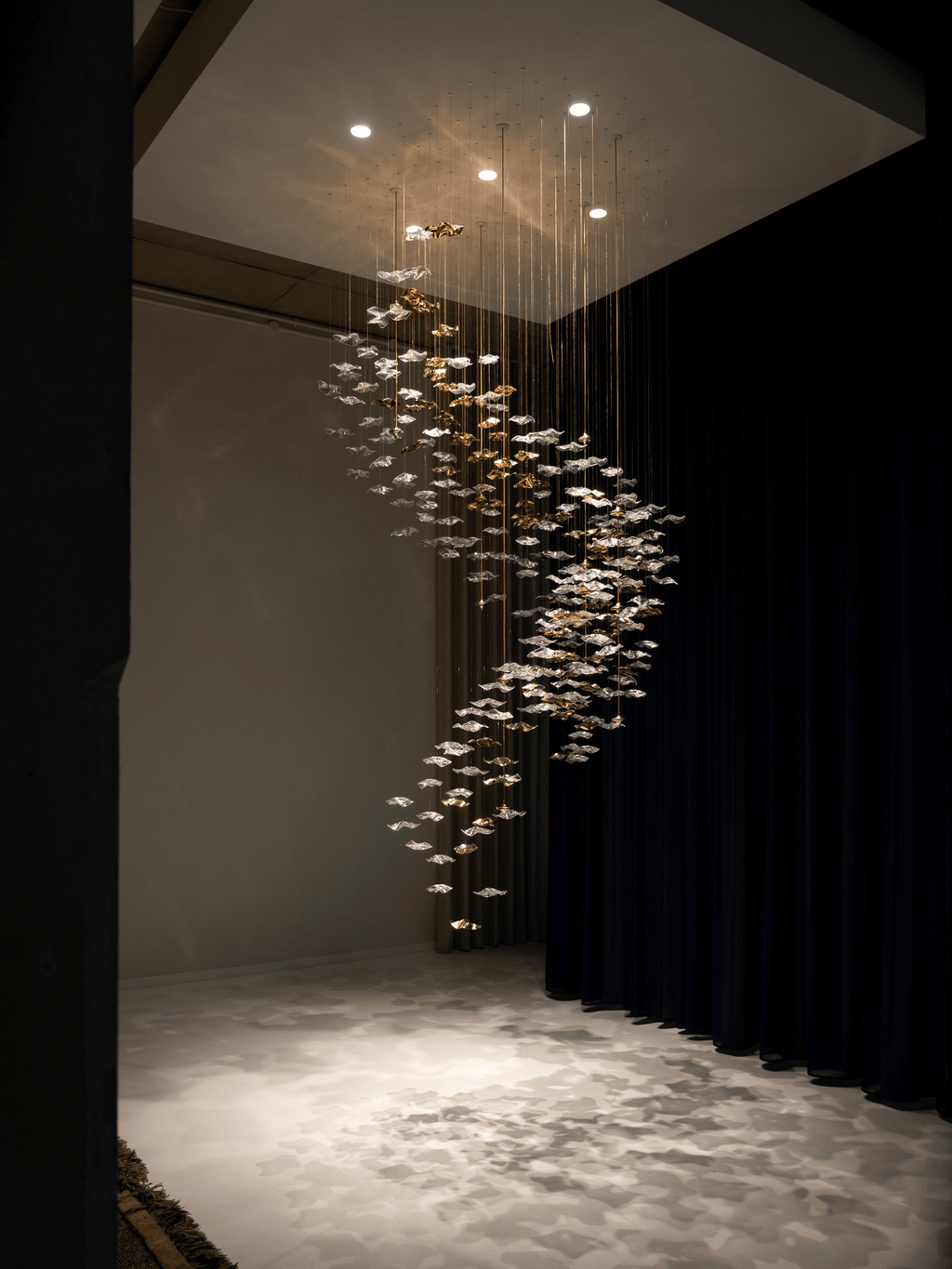 Galaxy Tidal Art Glass Crystal Spiral Chandelier