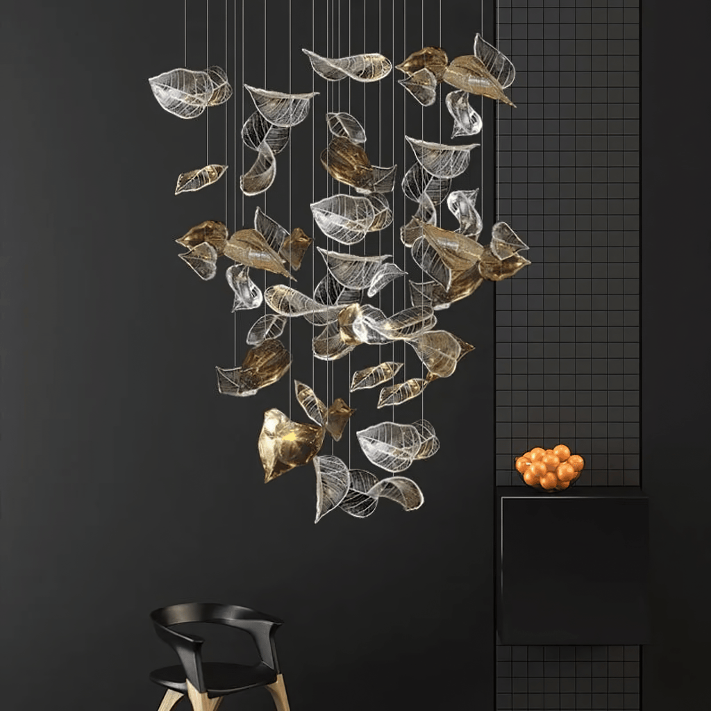 Galaxy Shake Leaves Crystal Spiral Chandelier