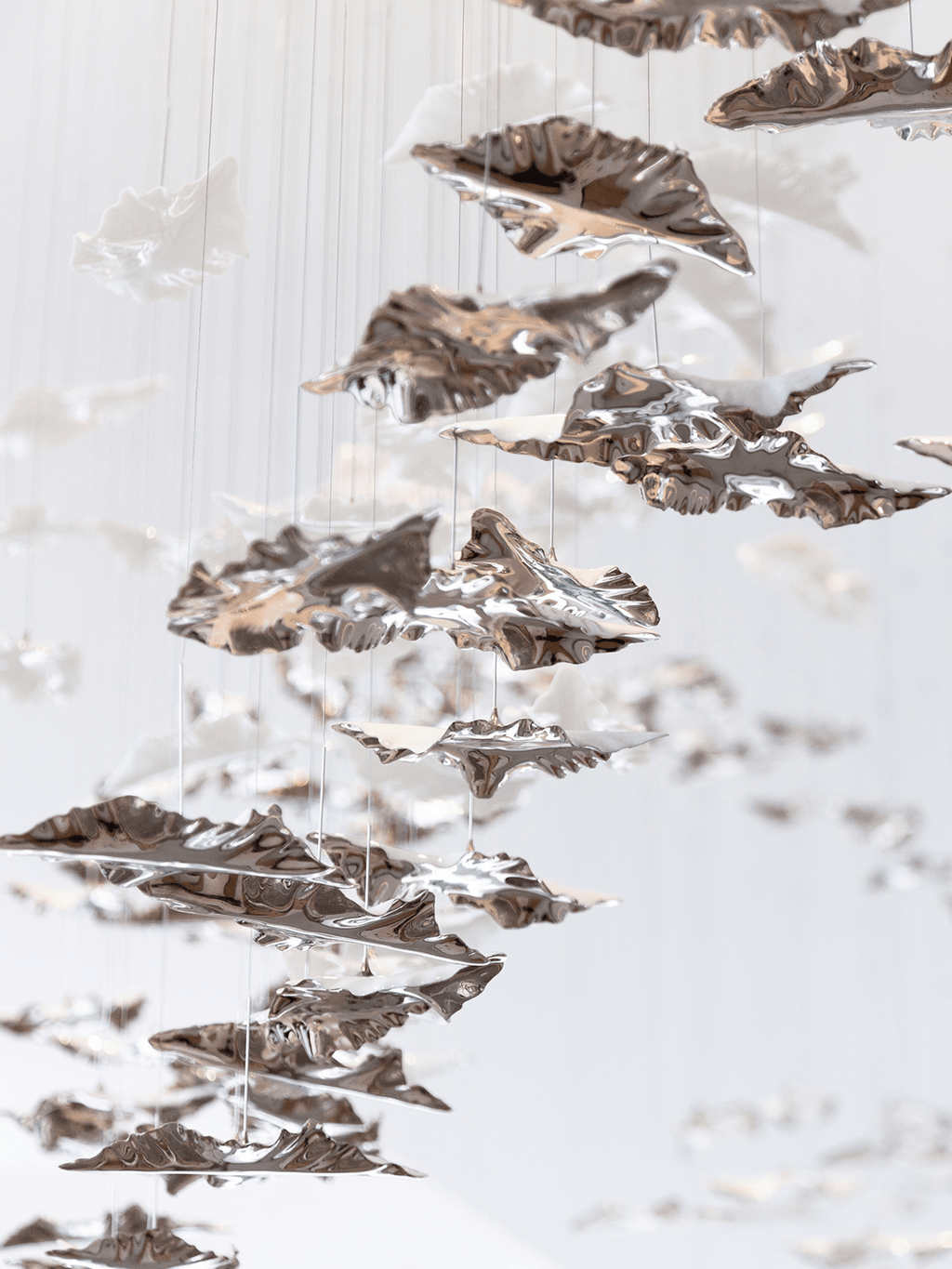 Galaxy Leaf Twisted Sculptural Meteor Shower Crystal Spiral Chandelier