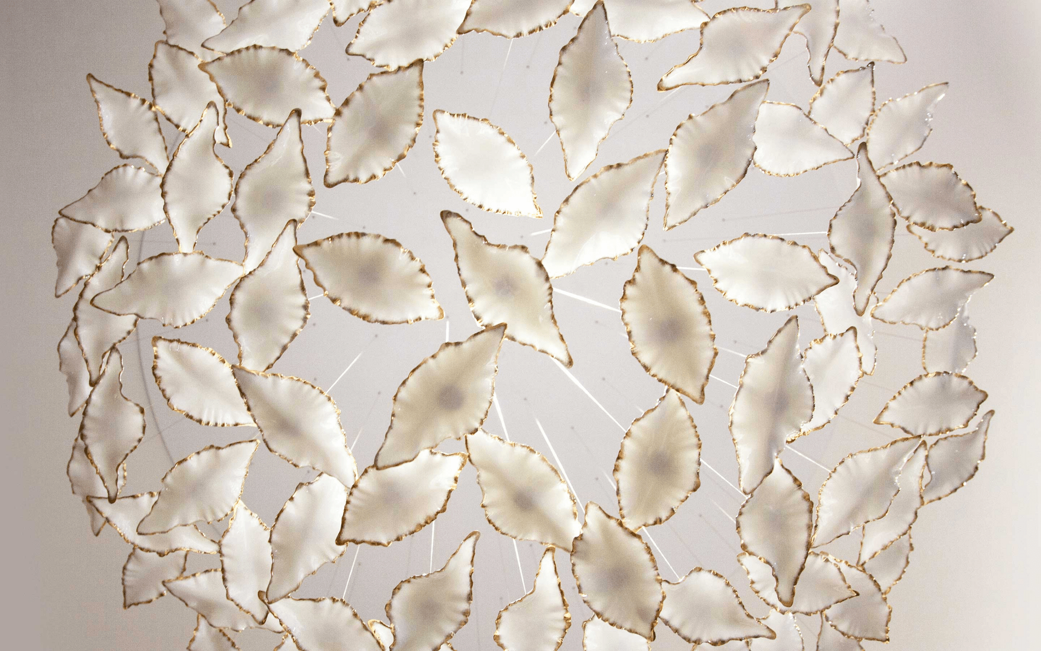 Galaxy Leaf Twisted Sculptural Meteor Shower Crystal Spiral Chandelier