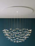 Galaxy Leaf Twisted Sculptural Meteor Shower Crystal Spiral Chandelier