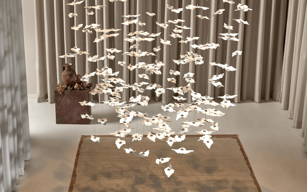 Galaxy Leaf Twisted Sculptural Meteor Shower Crystal Spiral Chandelier