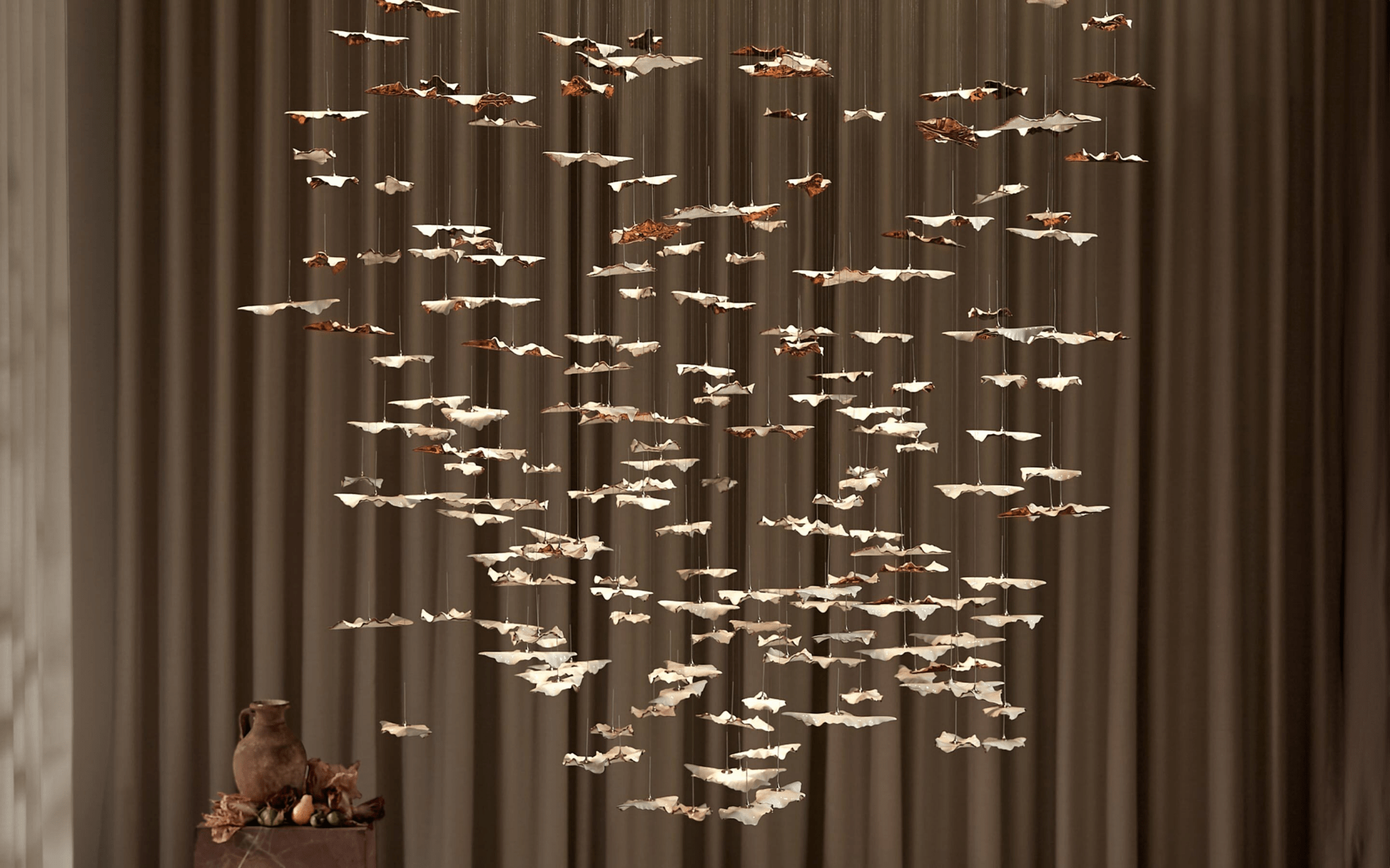 Galaxy Leaf Twisted Sculptural Meteor Shower Crystal Spiral Chandelier