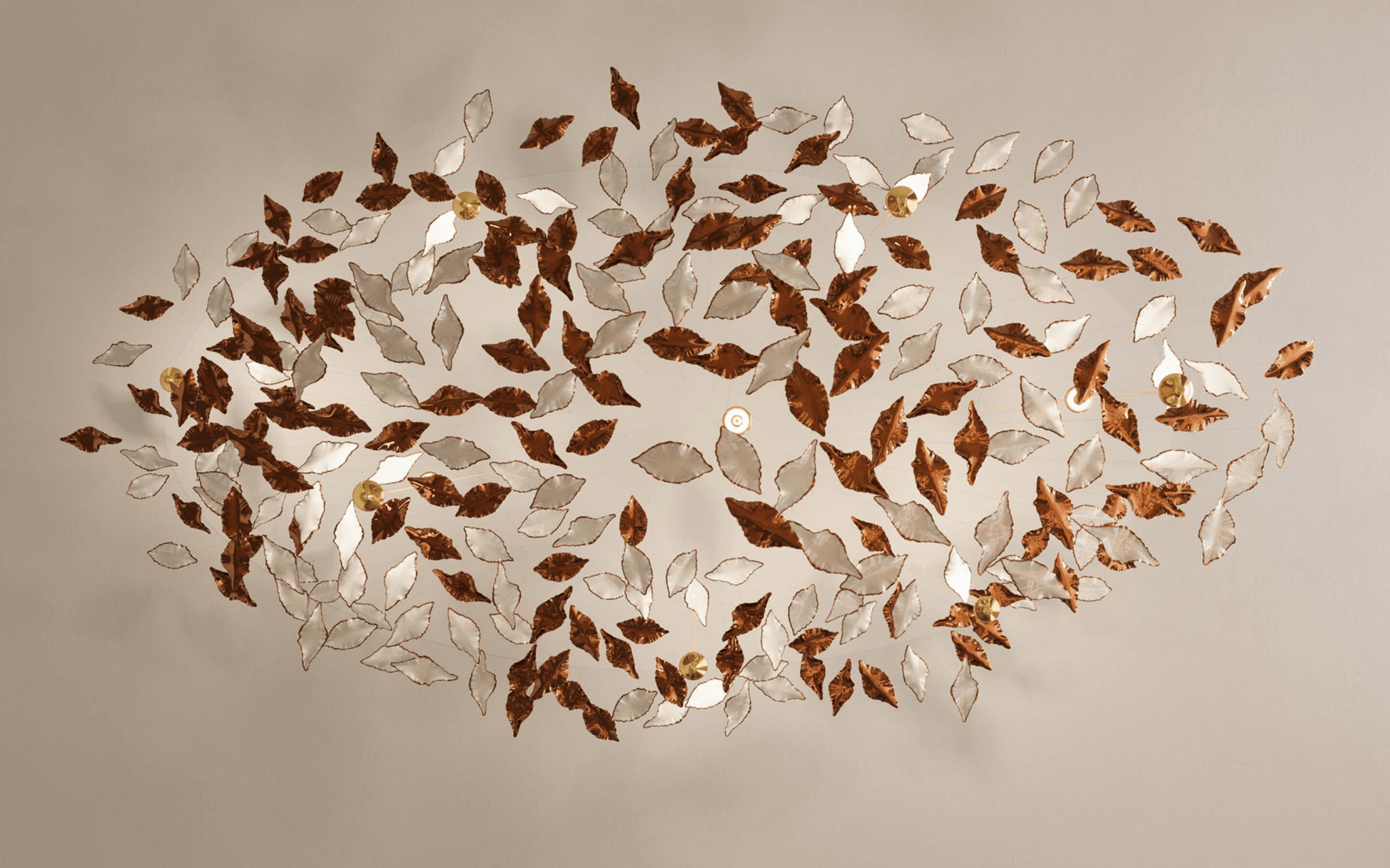 Galaxy Leaf Twisted Sculptural Meteor Shower Crystal Spiral Chandelier