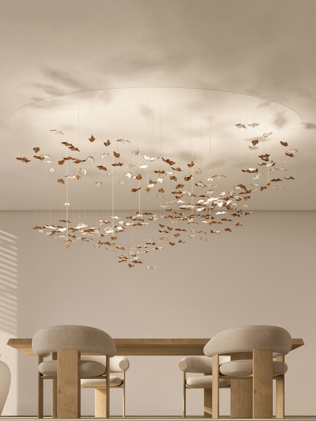 Galaxy Leaf Twisted Sculptural Meteor Shower Crystal Spiral Chandelier