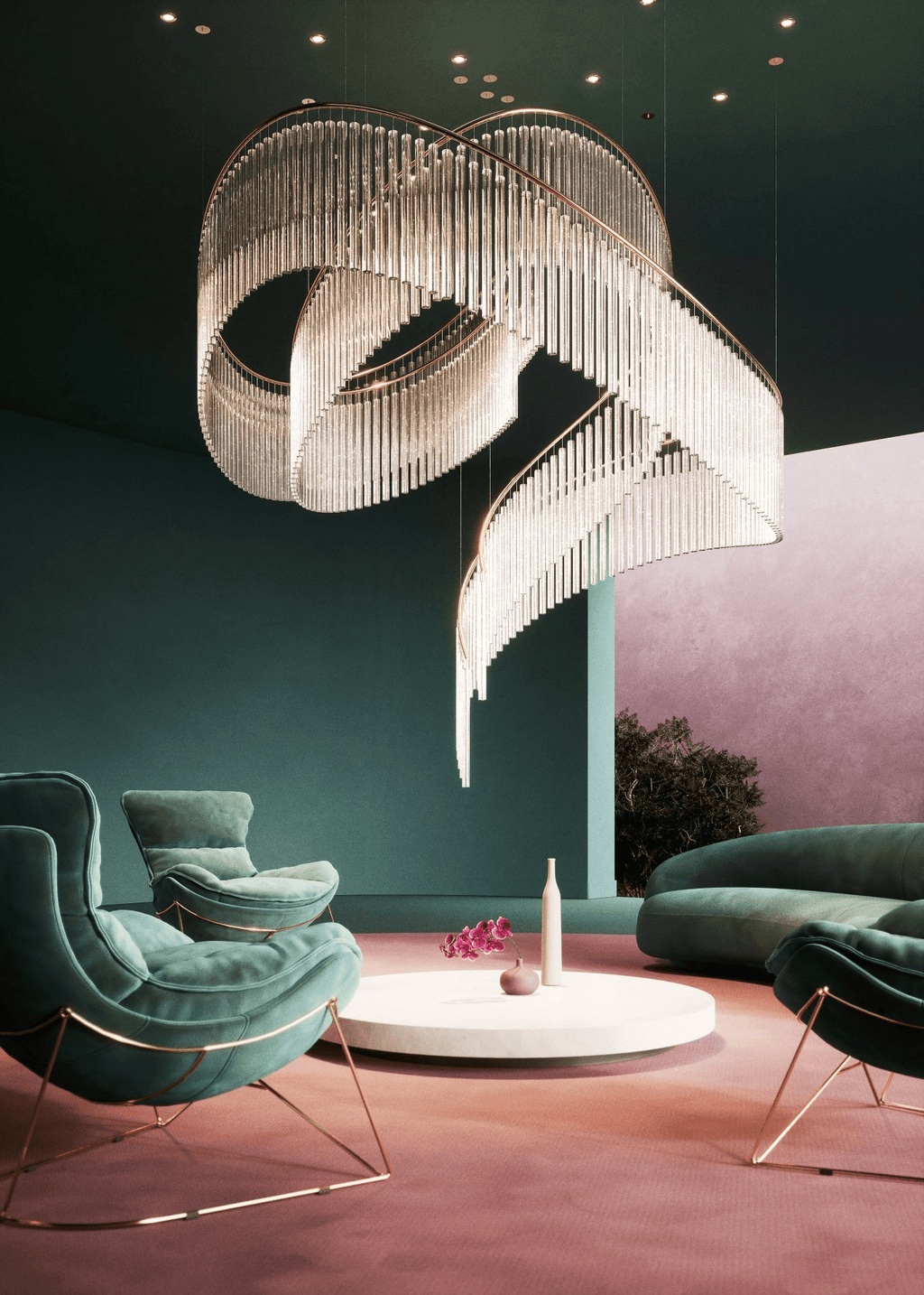 Rivella Cascade Fringe Crystal Chandelier