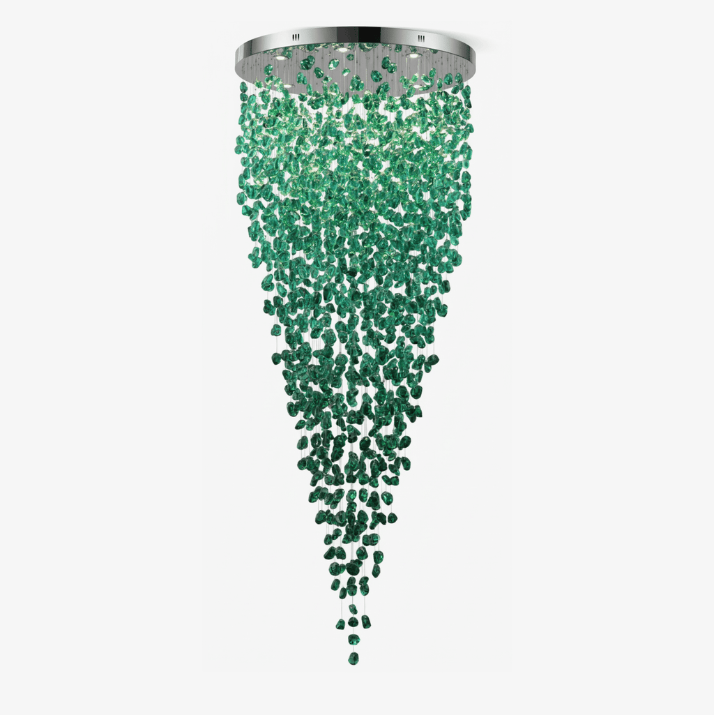 Crystal Stone Crystal Spiral Chandelier
