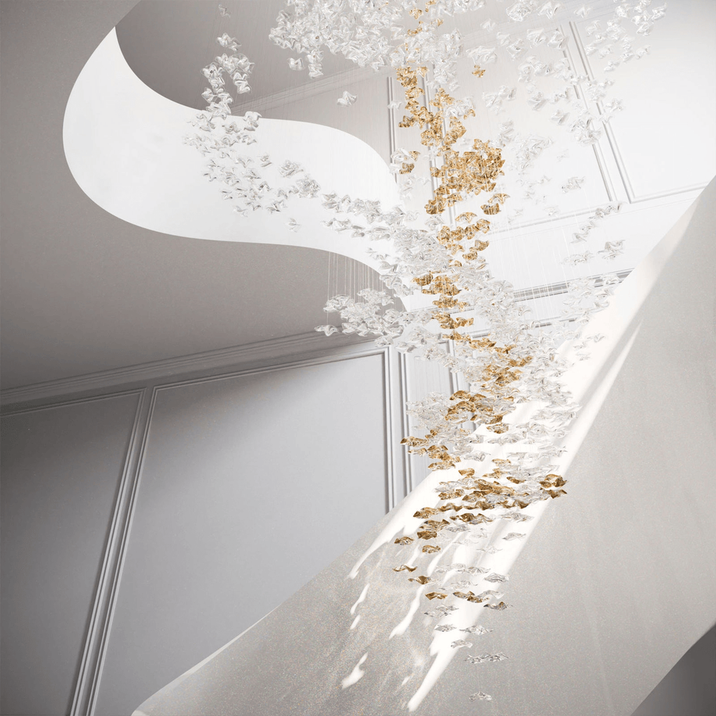Galaxy Tidal Art Glass Crystal Spiral Chandelier