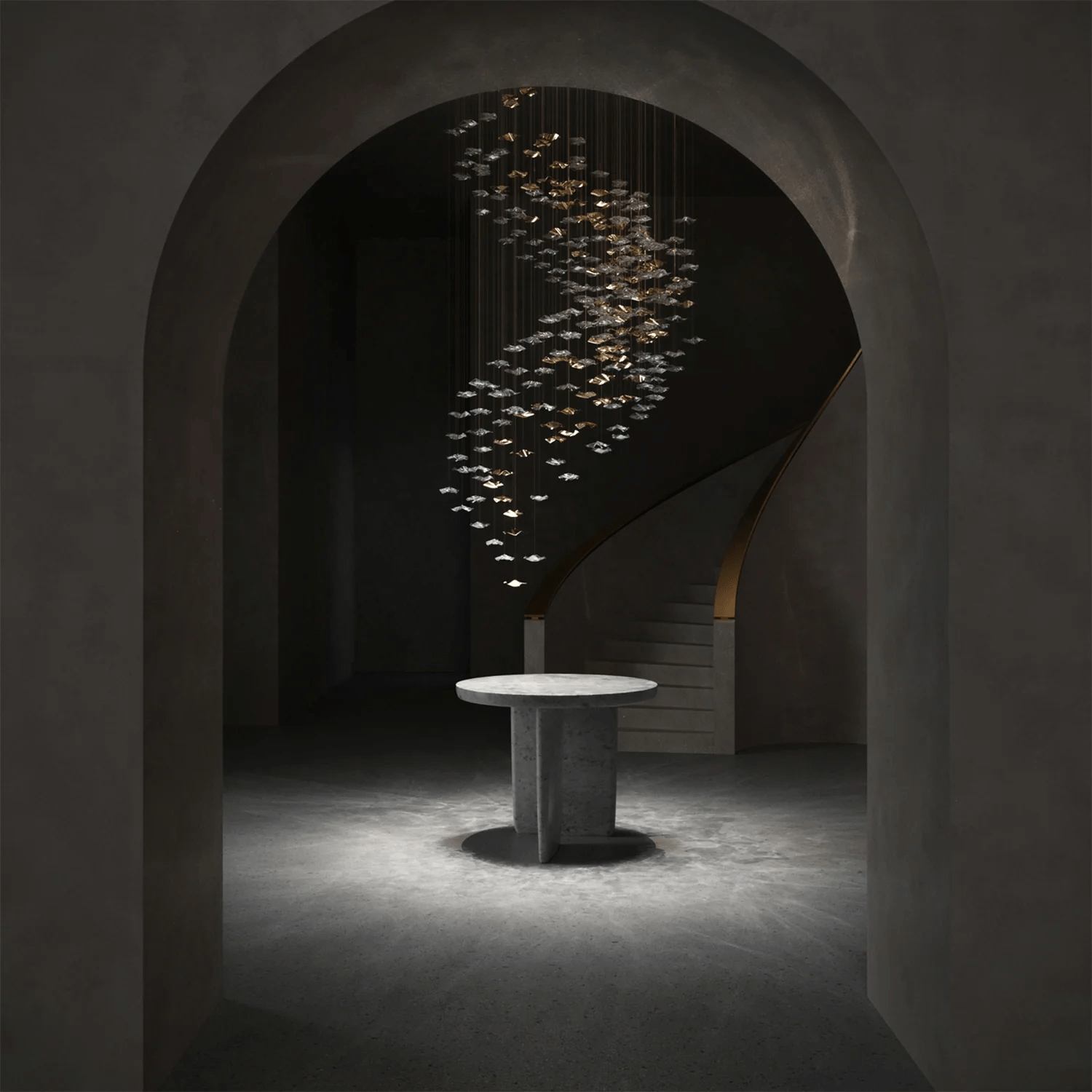 Galaxy Tidal Art Glass Crystal Spiral Chandelier