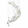 Galaxy Aqua Ripple Glass Meteor Shower Crystal Spiral Chandelier