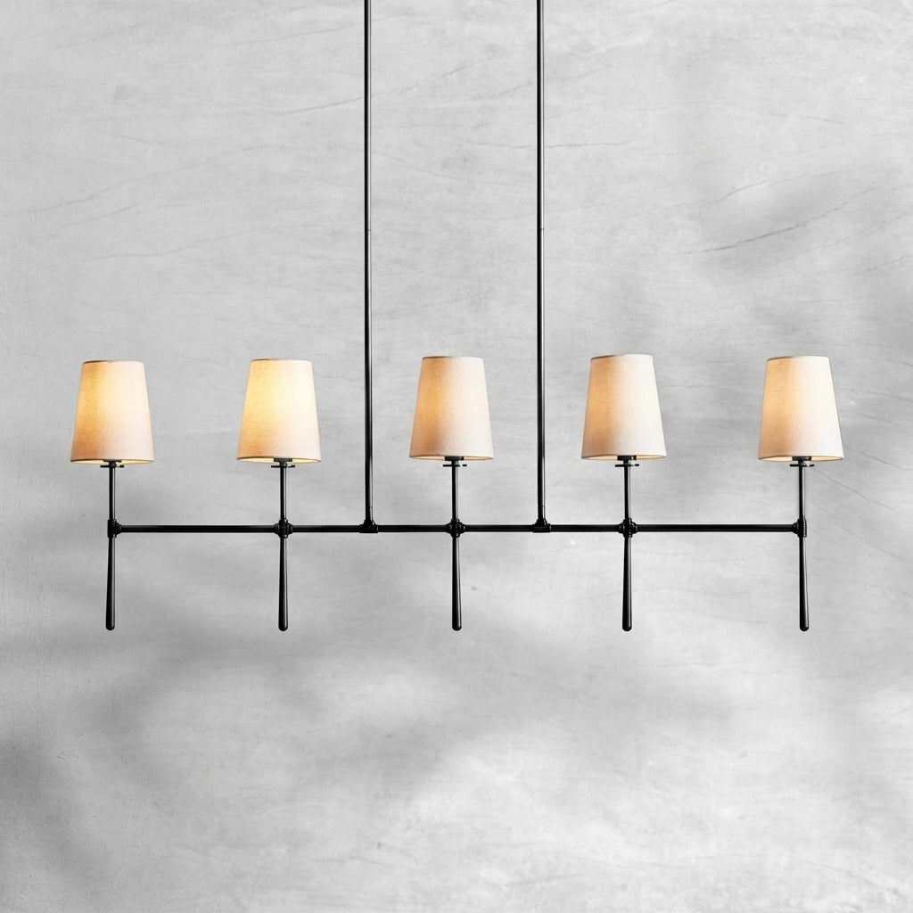 Riviko Rhodes Grandeur Linear Chandelier 5/6 Light - Background Shot