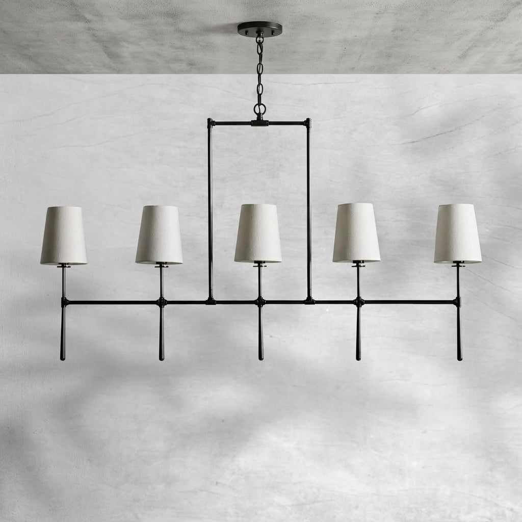 Riviko Rhodes Grandeur Linear Chandelier 5/6 Light - Background Shot