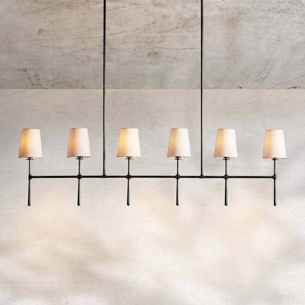 Riviko Rhodes Grandeur Linear Chandelier 5/6 Light - Background Shot
