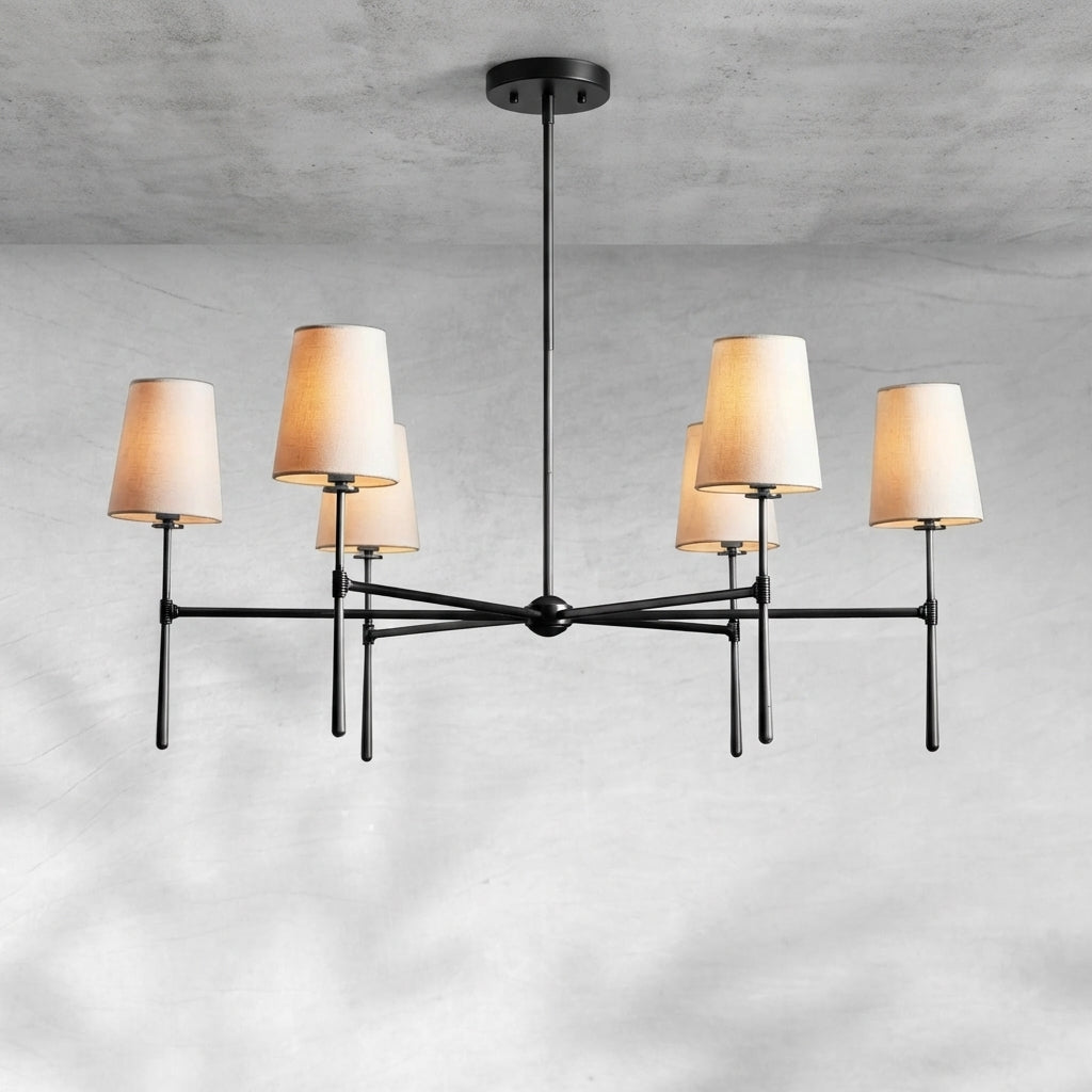 Riviko Rhodes Grandeur Round Chandelier 4/6 Light - Background Shot