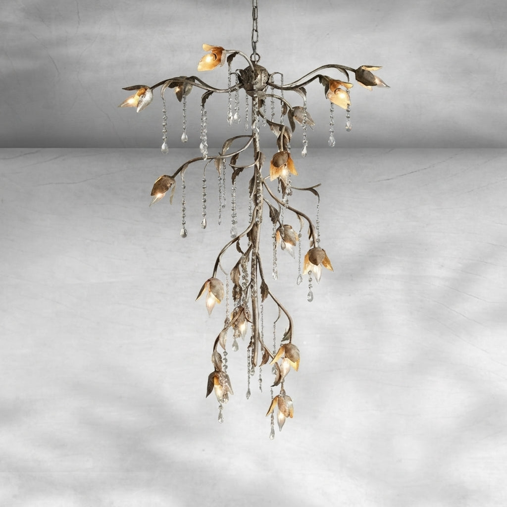 Riviko Viticcio Opulent Cascade Chandelier 34" Width x 34" Depth x 54" Height x 34" Diameter - Background Shot