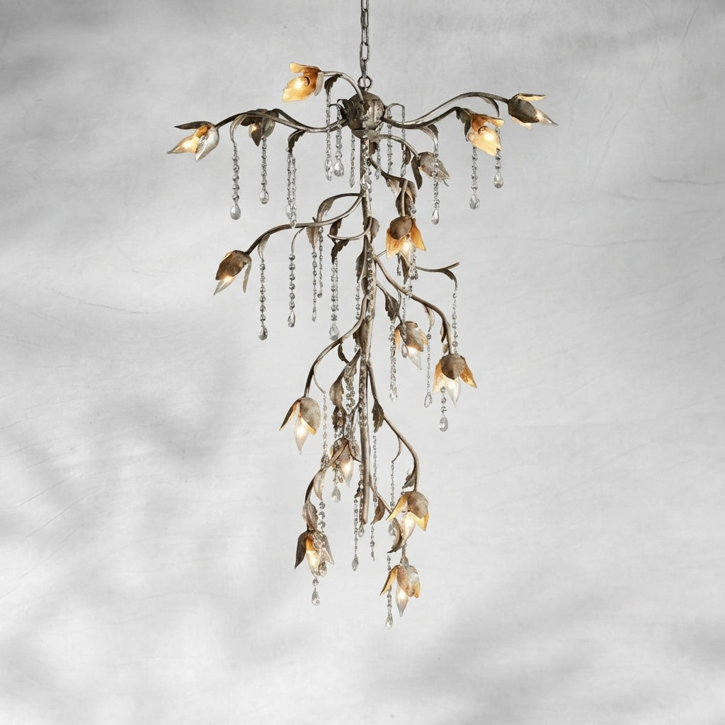 Riviko Viticcio Opulent Cascade Chandelier 34" Width x 34" Depth x 54" Height x 34" Diameter - Background Shot