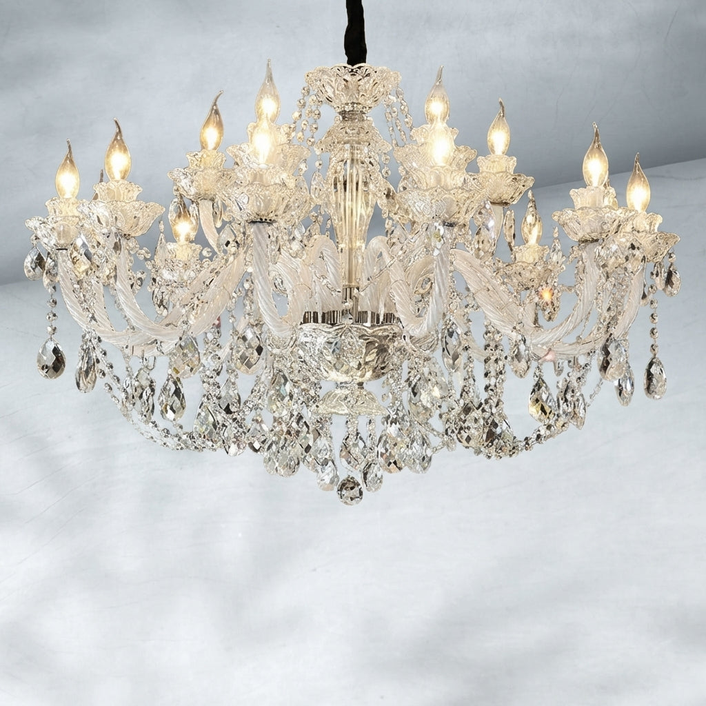 Riviko Veridian Grandeur Crystal Chandelier - Background Shot