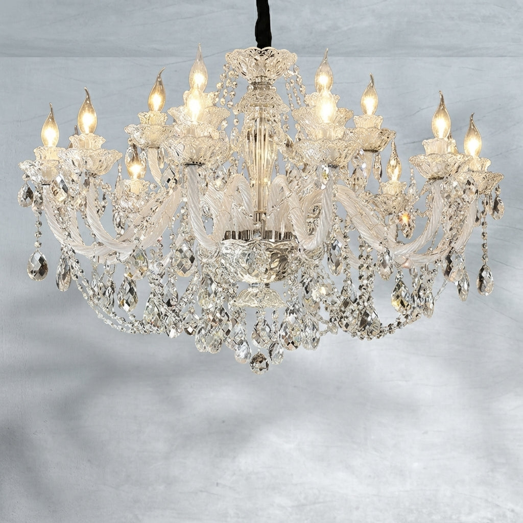 Riviko Veridian Grandeur Crystal Chandelier - Background Shot