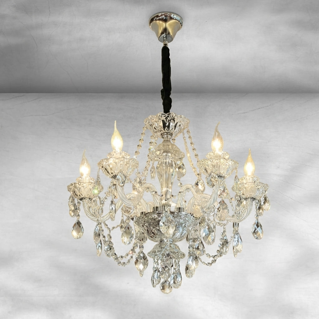 Riviko Veridian Grandeur Crystal Chandelier - Background Shot