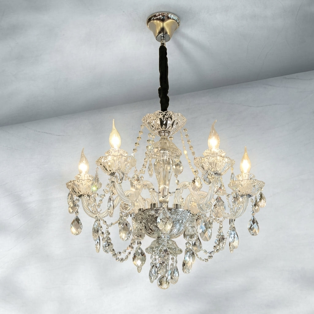 Riviko Veridian Grandeur Crystal Chandelier - Background Shot