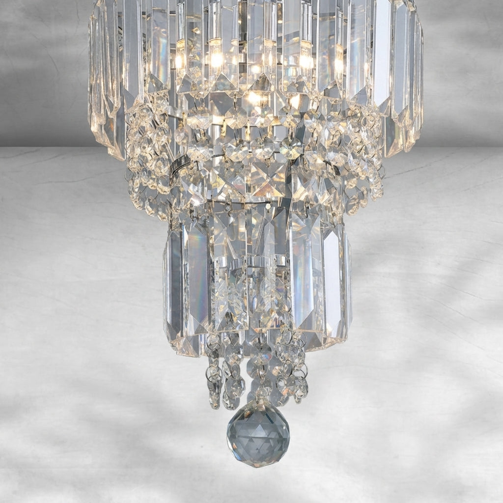 Riviko Grand Lumina Round Extra Large Crystal Chandelier in Silver - Background Shot