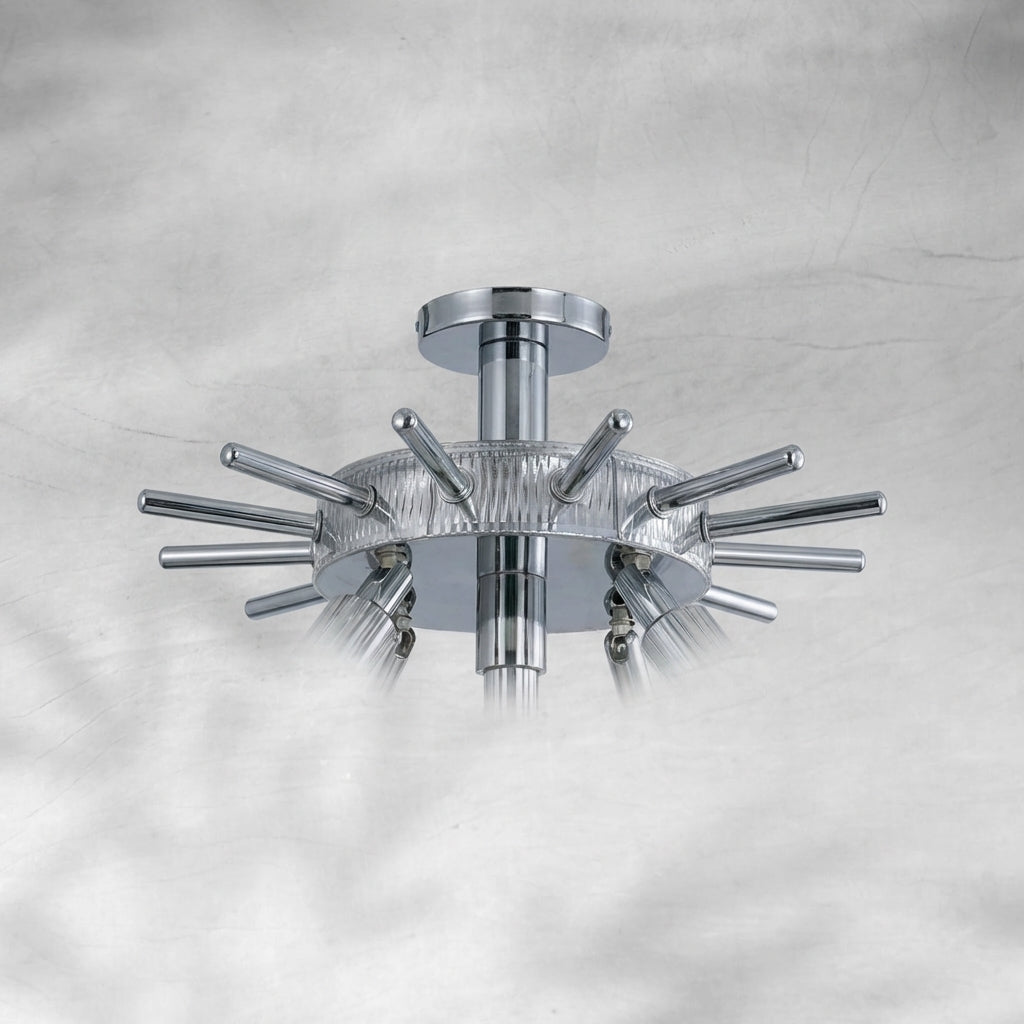 Riviko Grand Lumina Round Extra Large Crystal Chandelier in Silver - Background Shot