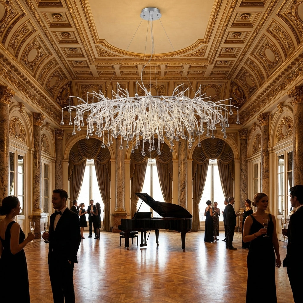 Lumina Haven Arboria Rectangle Branch Chandelier 45"L Silver - American ballroom or formal entertaining space